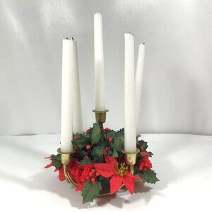 Vintage Christmas Candle Holder Centerpiece